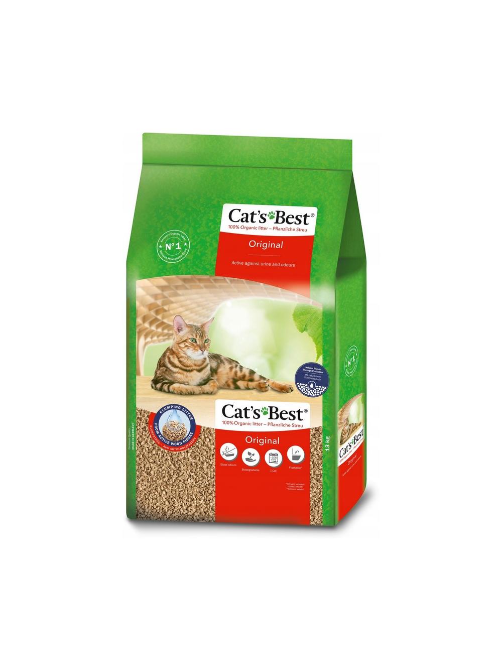 JRS Cats Best Eko Plus - Żwirek Drewniany Zbrylający 30l / 13kg / Opakowanie uszkodzone (5279,5583,6075,6243,6418,8188,8556) !!!