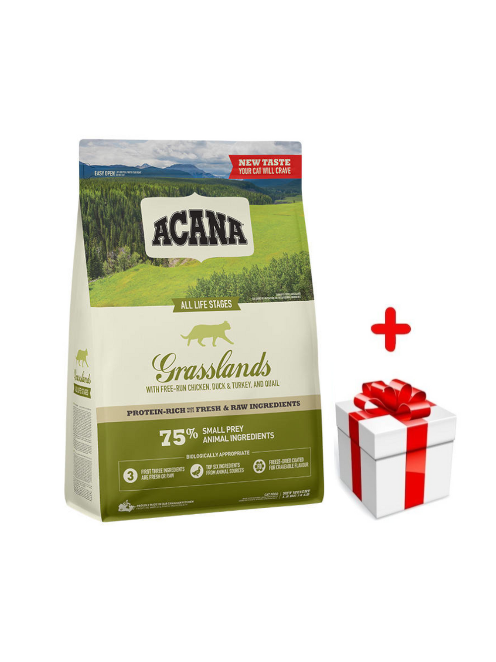 ACANA Grasslands Cat 1,8kg + niespodzianka dla kota GRATIS!