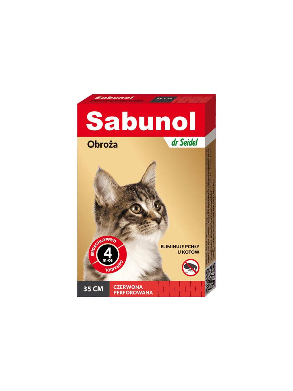 Sabunol czerwona obroża przeciw pchłom  dla kota 35 cm+ TRIXIE Szczypce do usuwania kleszczy 9cm
