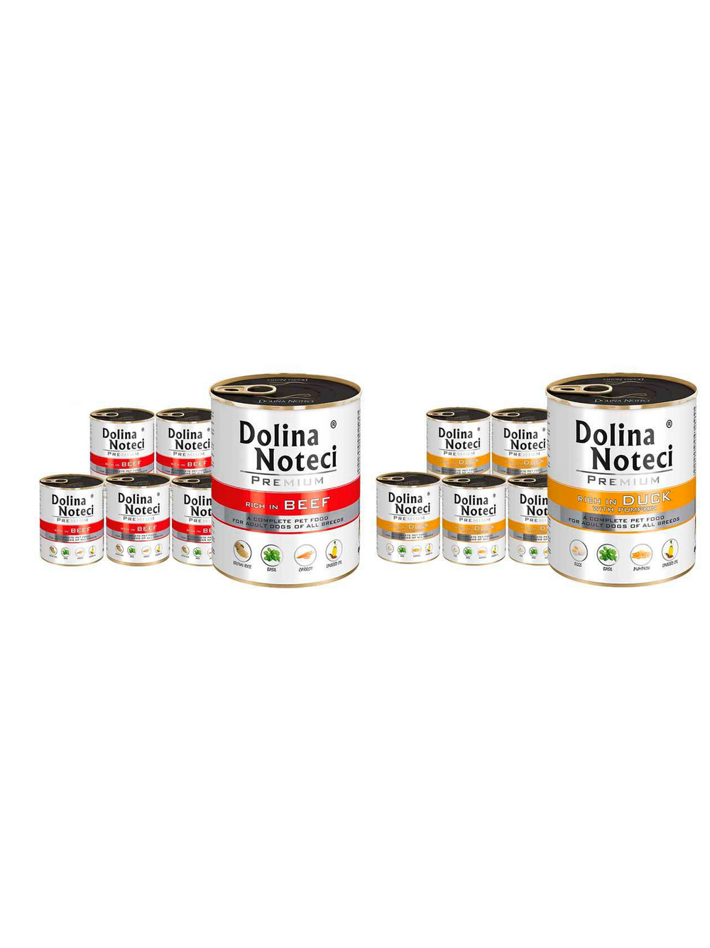Dolina Noteci PREMIUM bogata w wołowinę i kaczkę z dynią 24x800g