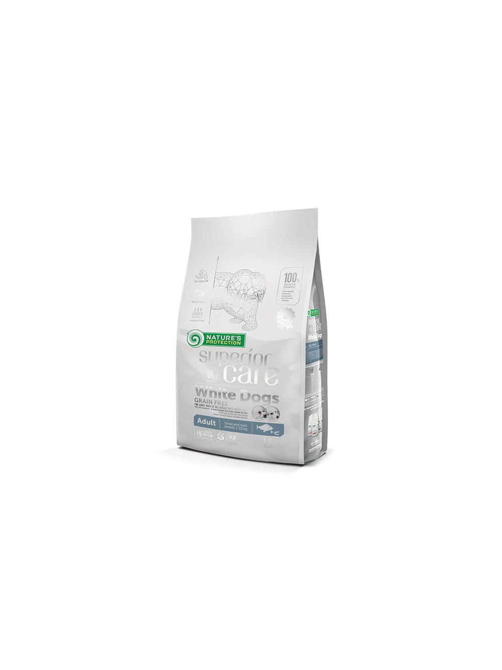 NATURES PROTECTION Superior Care Grain Free White Fish Adult Small Breeds 1,5kg/Opakowanie uszkodzone (9205) !!!!