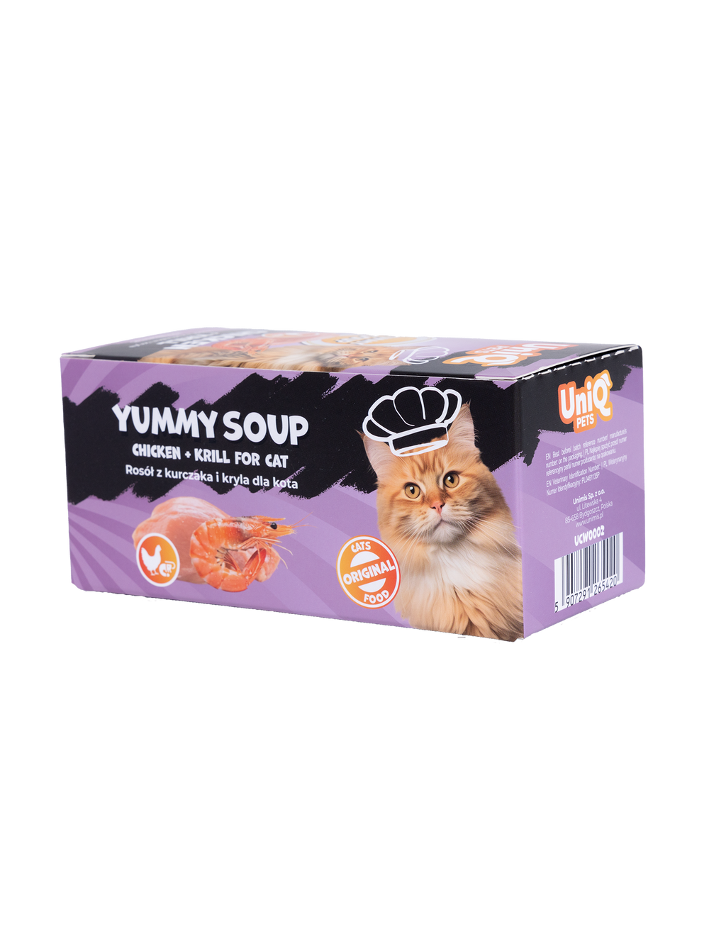 UNIQ PETS KARMA MOKRA DLA KOTA ROYAL CHICKEN rosół z kurczaka i kryla 30 g x 8 szt
