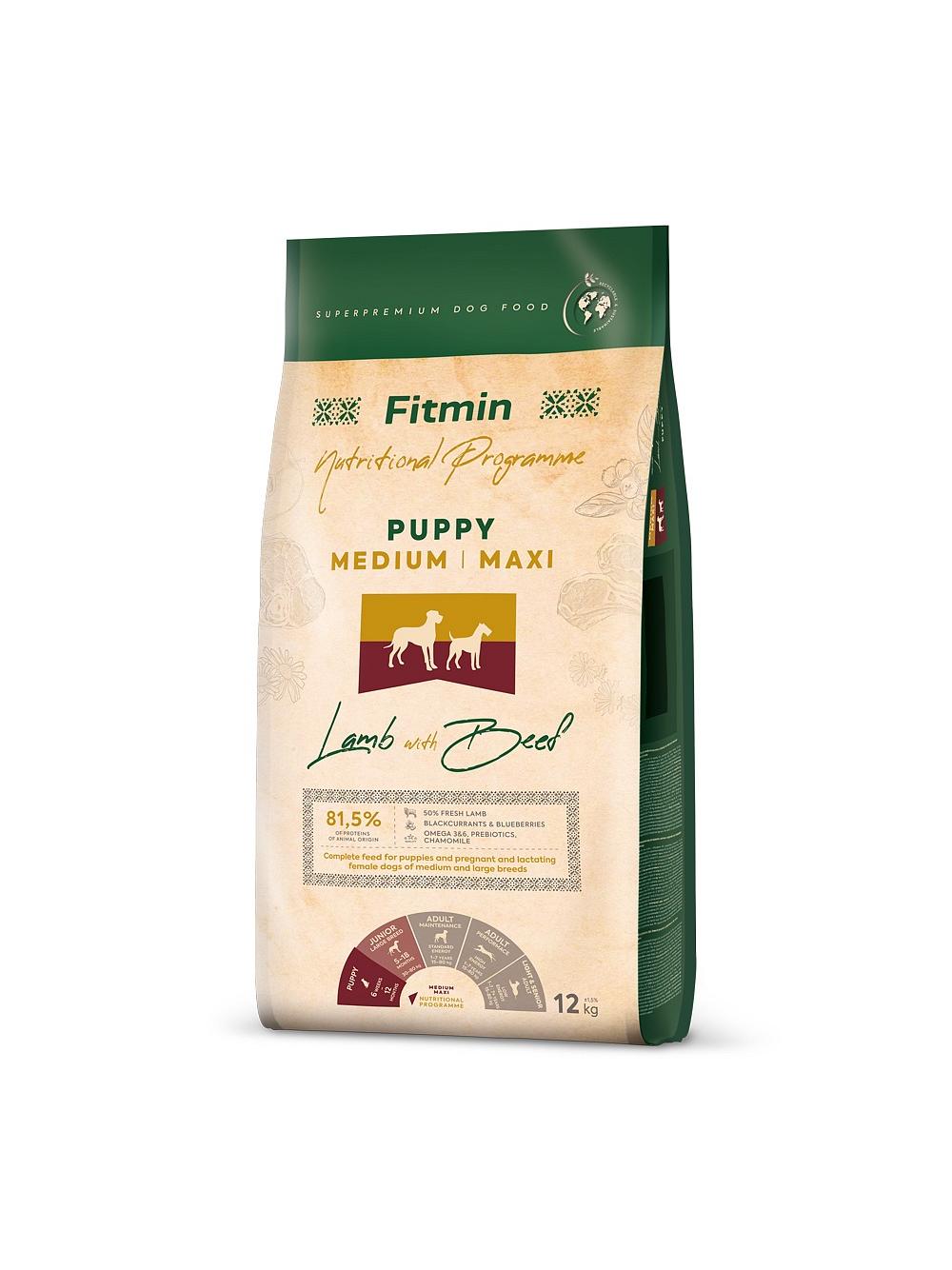 FITMIN Medium Maxi Puppy Lamb&Beef 12kg