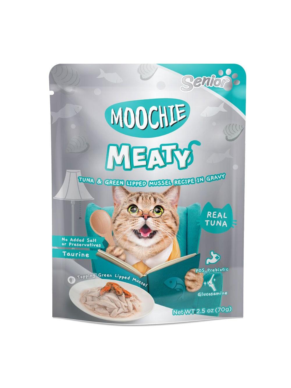 MOOCHIE Tuna & Green Lipped Mussel In Gravy 70g Senior