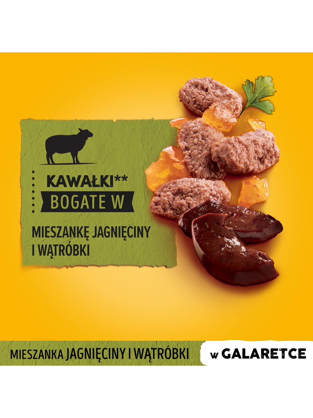 PEDIGREE Adult saszetka 100 g - mokra karma pełnoporcjowa, kawałki bogate w mieszankę jagnięciny i wątróbki w galaretce dla dorosłych psów