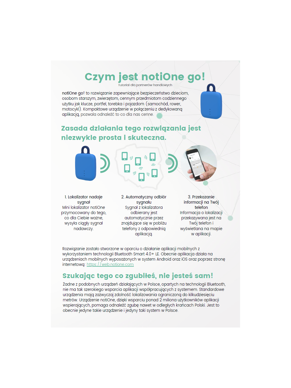 NotiOne go! - lokalizator bluetooth kolor czerwony