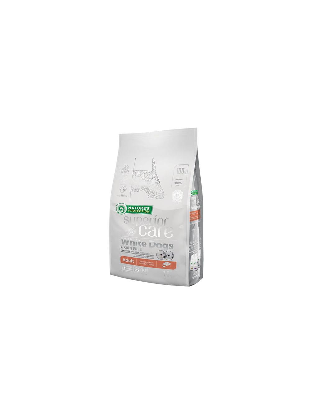 NATURES PROTECTION Superior Care White Dogs Grain Free Salmon Adult Small Breeds 1,5kg