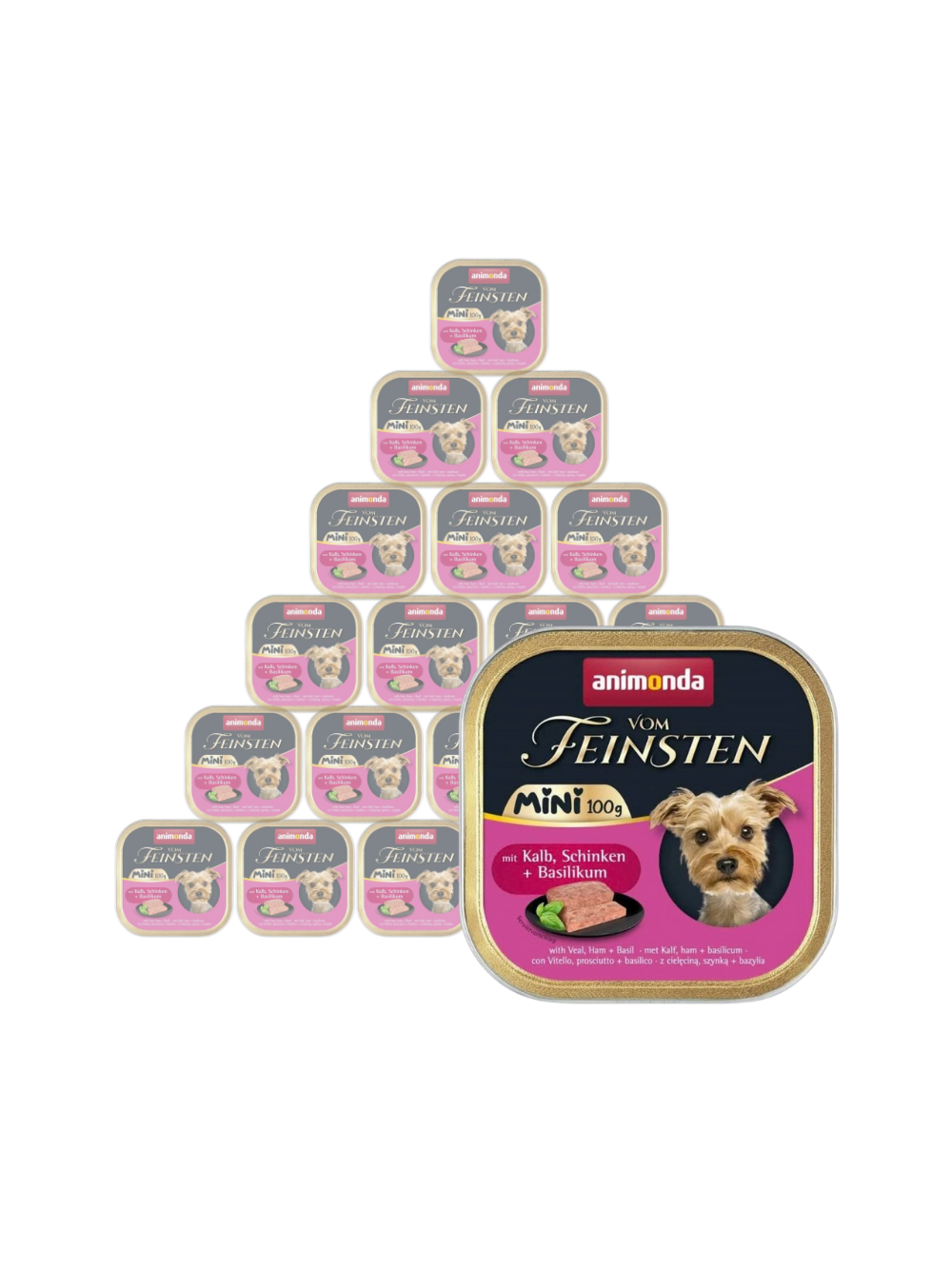 ANIMONDA Vom Feinsten mini adult  cielęcina/szynka/bazylia 32x100g
