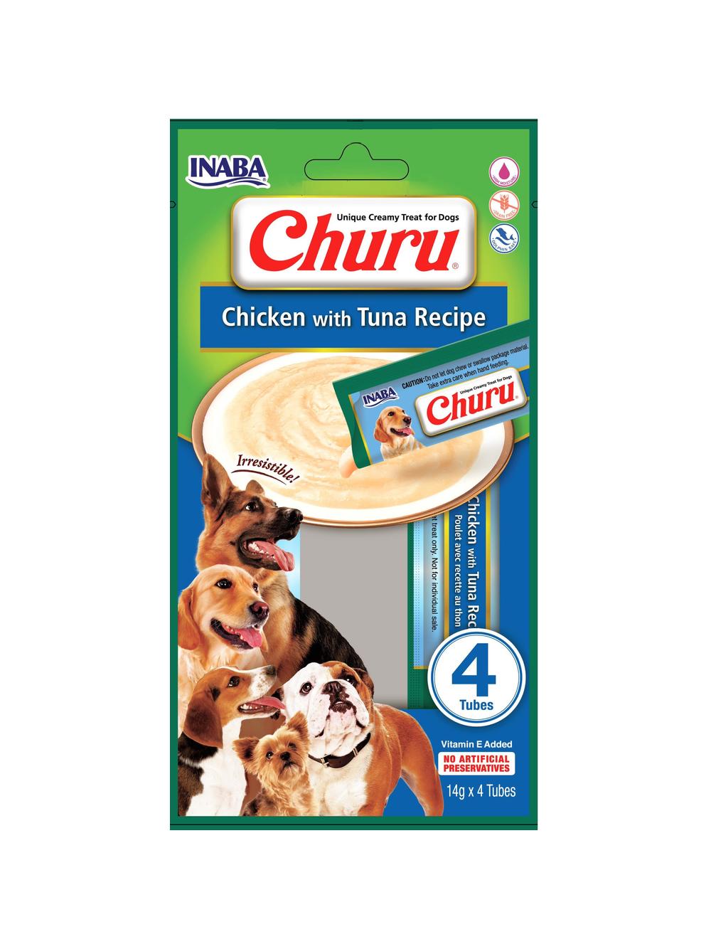 INABA Churu 4P przysmak dla psa o smaku kurczaka i tuńczyka 4x14g