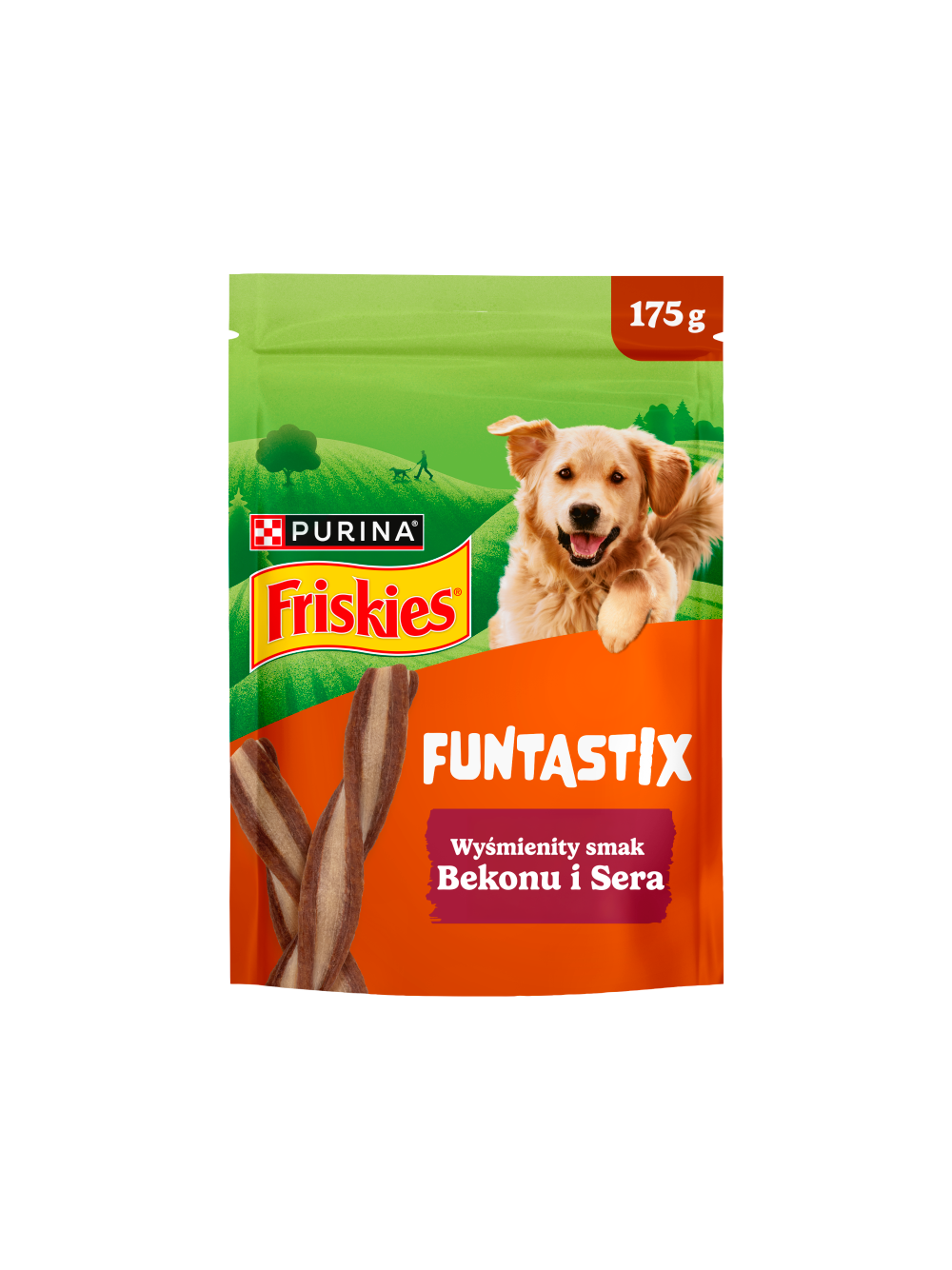 Friskies Funtastix dla dorosłych psów o smaku bekonu i sera 3x175 g