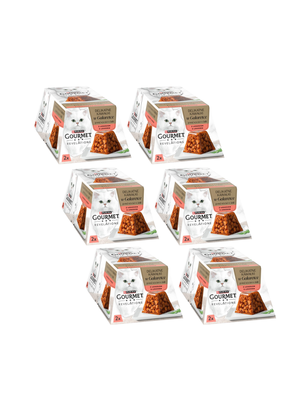 GOURMET Revelations Delikatne Kawałki w Galaretce z Łososiem 12x57g (6x2x57g)