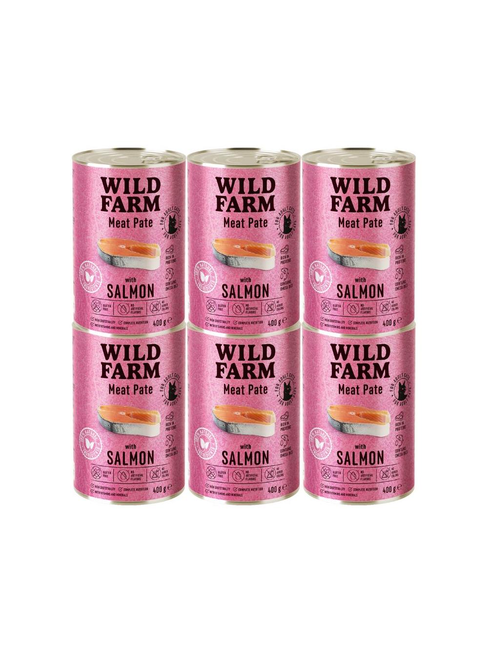 WILD FARM Pate with Salmon 6x400g - bezglutenowa karma dla kota