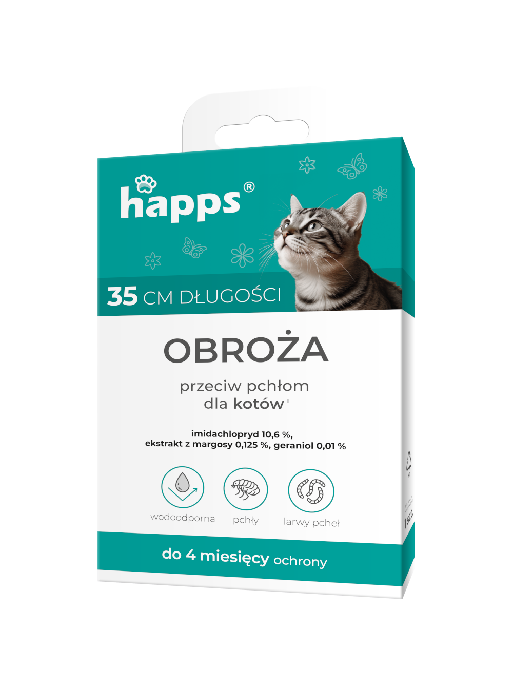 HAPPS - obroża przeciw pchłom dla kotów 35cm
