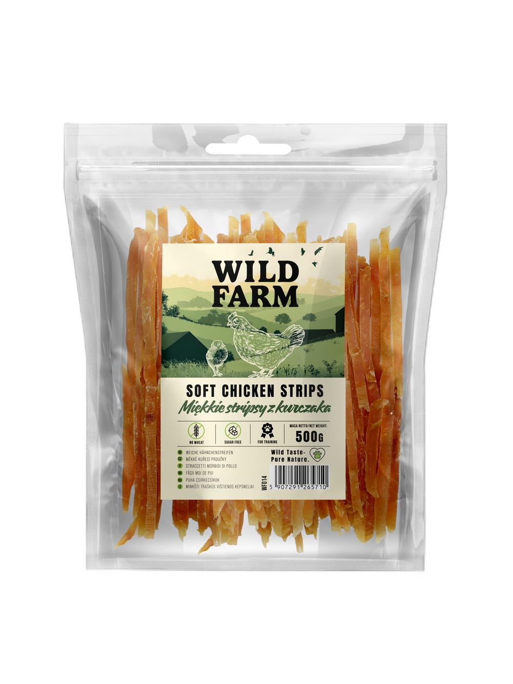 WILD FARM miękkie stripsy z kurczaka 500g przysmak dla psa