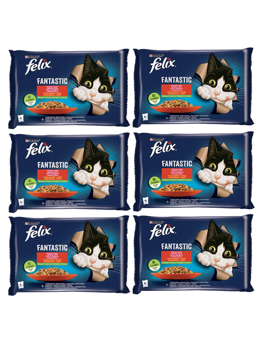 FELIX Fantastic w galaretce z kurczakiem i wołowiną 12x(4x85g)