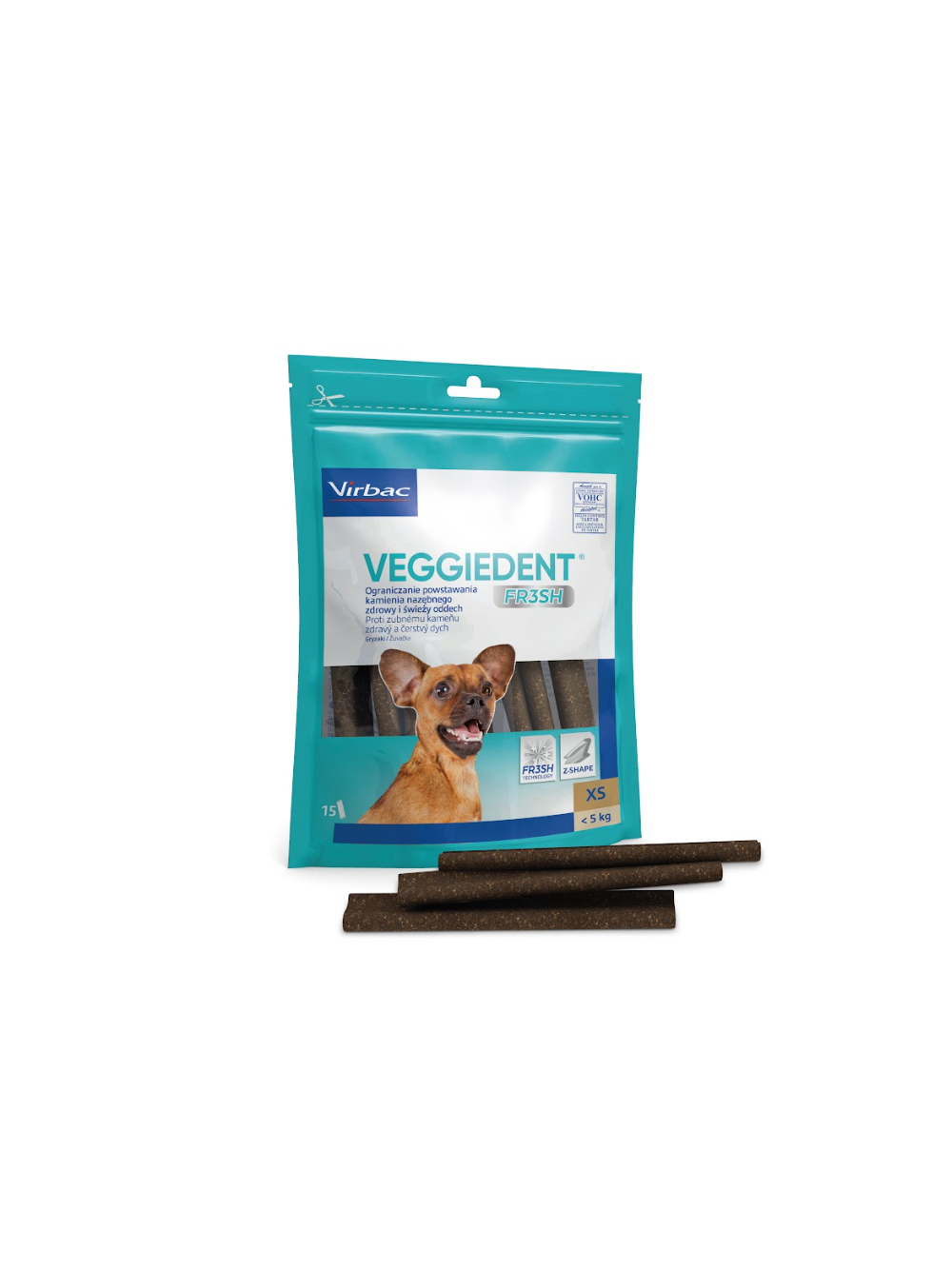 Virbac Veggiedent Fresh Gryzak XS (<5kg) 15sztuk