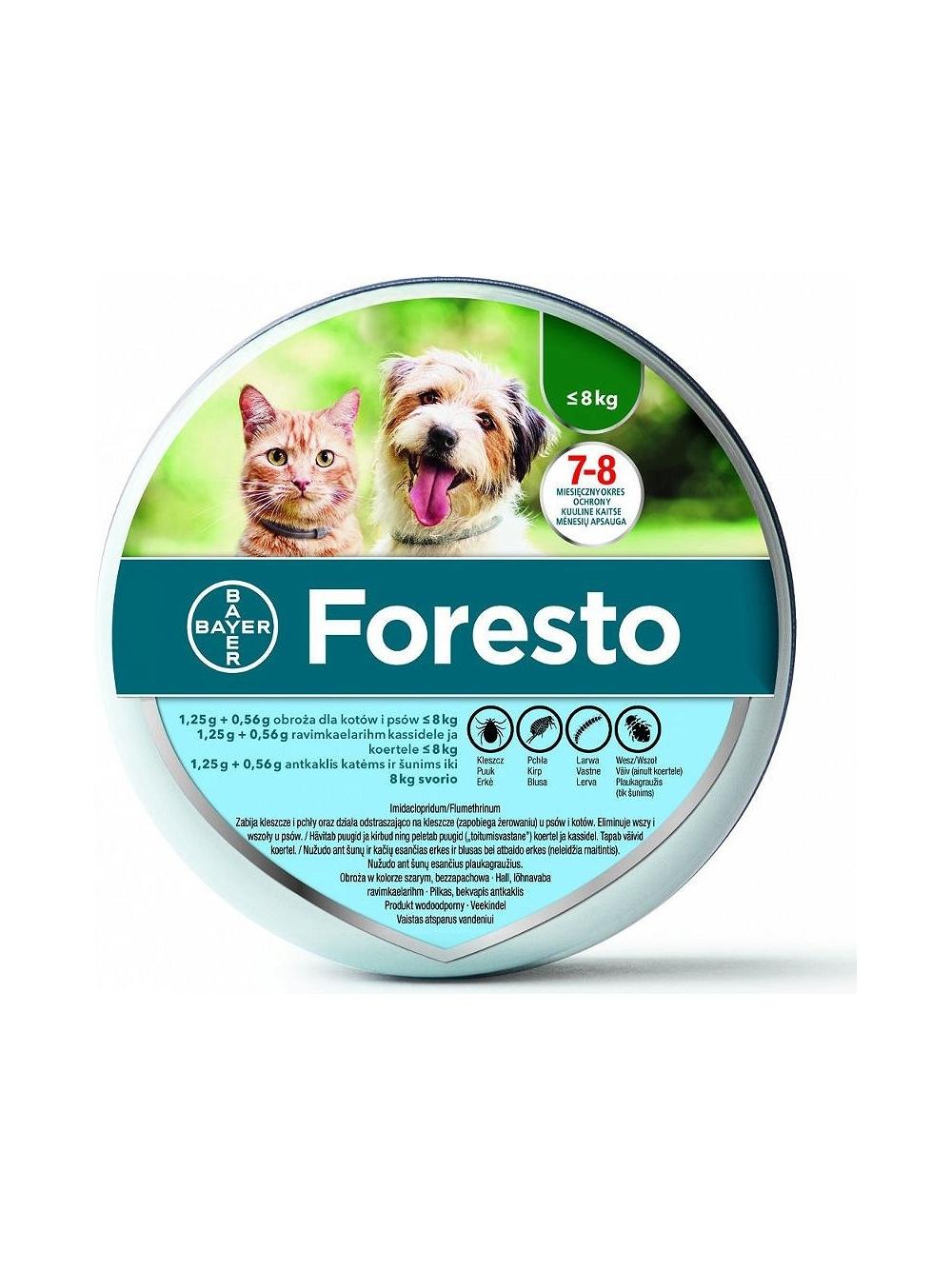 ELANCO Foresto Obroża dla kotów i psów poniżej 8kg+TRIXIE Szczypce do usuwania kleszczy 9cm