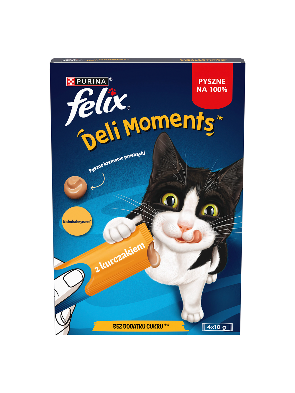 Felix Deli Moments Kremowe przekąski dla kotów z kurczakiem 4x(4x10g)