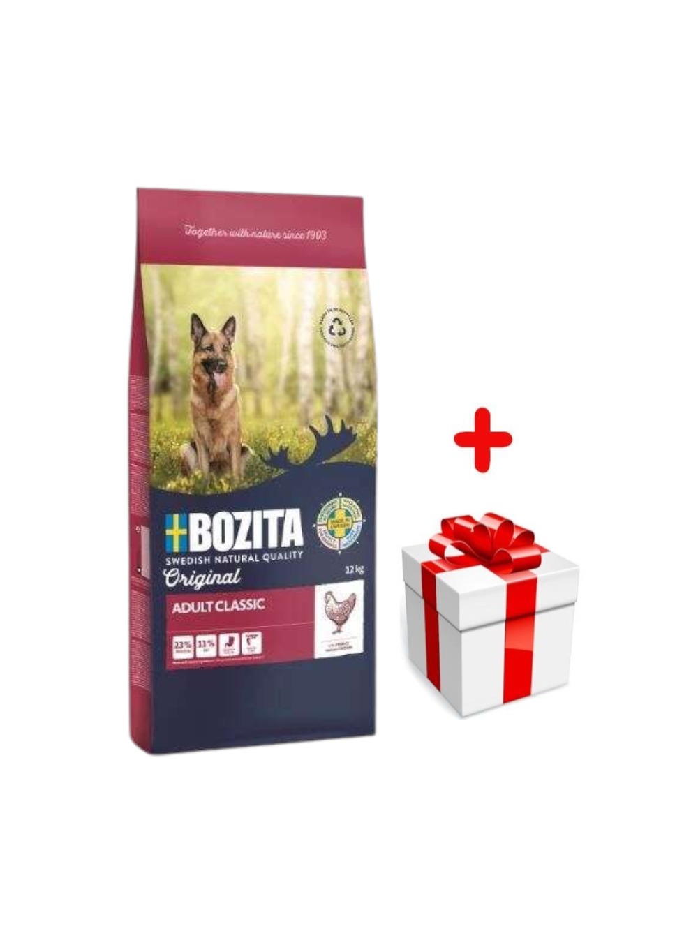 BOZITA Original Adult Classic 12kg + niespodzianka dla psa GRATIS!