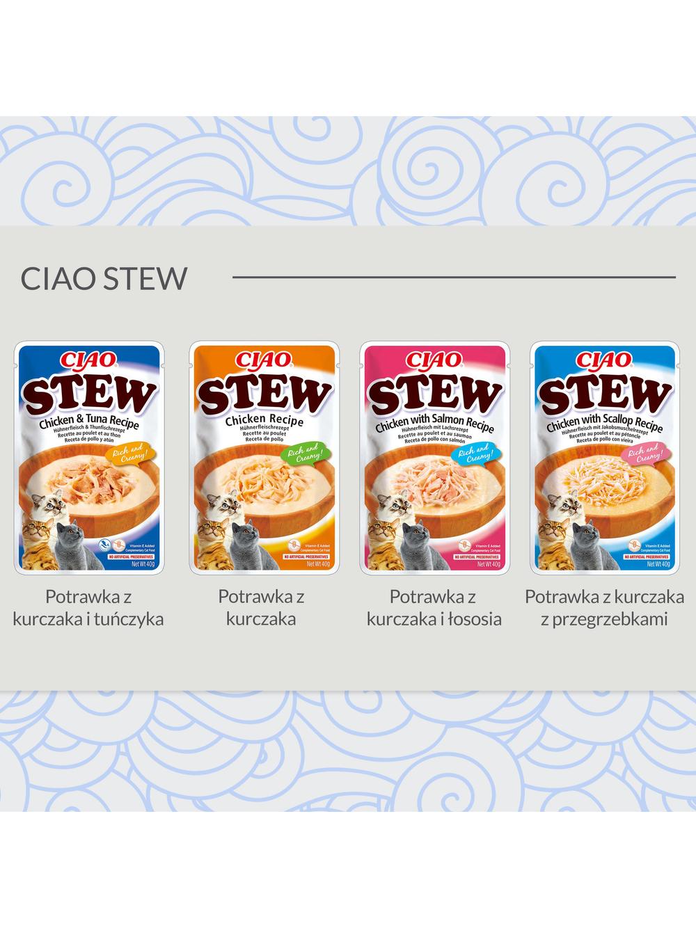 INABA  Cat Ciao Stew - kremowa potrawka dla kota o smaku kurczaka 40g