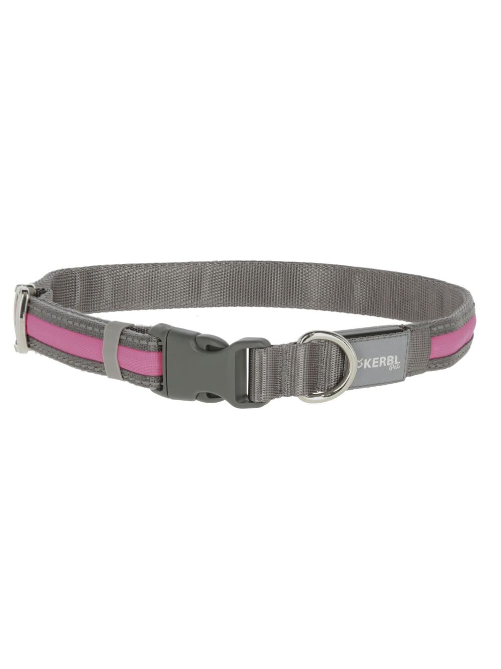 KERBL Obroża podświetlana Light & Reflex, 35 - 50 cm x 25 mm, różowa