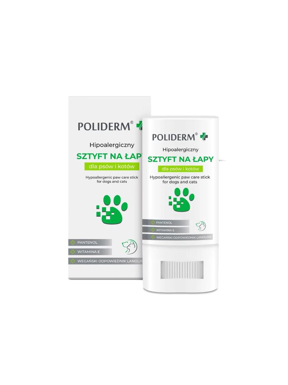 POLIDERM® SZTYFT NA ŁAPY – hipoalergiczny sztyft na łapy dla psa i kota 14,5 g
