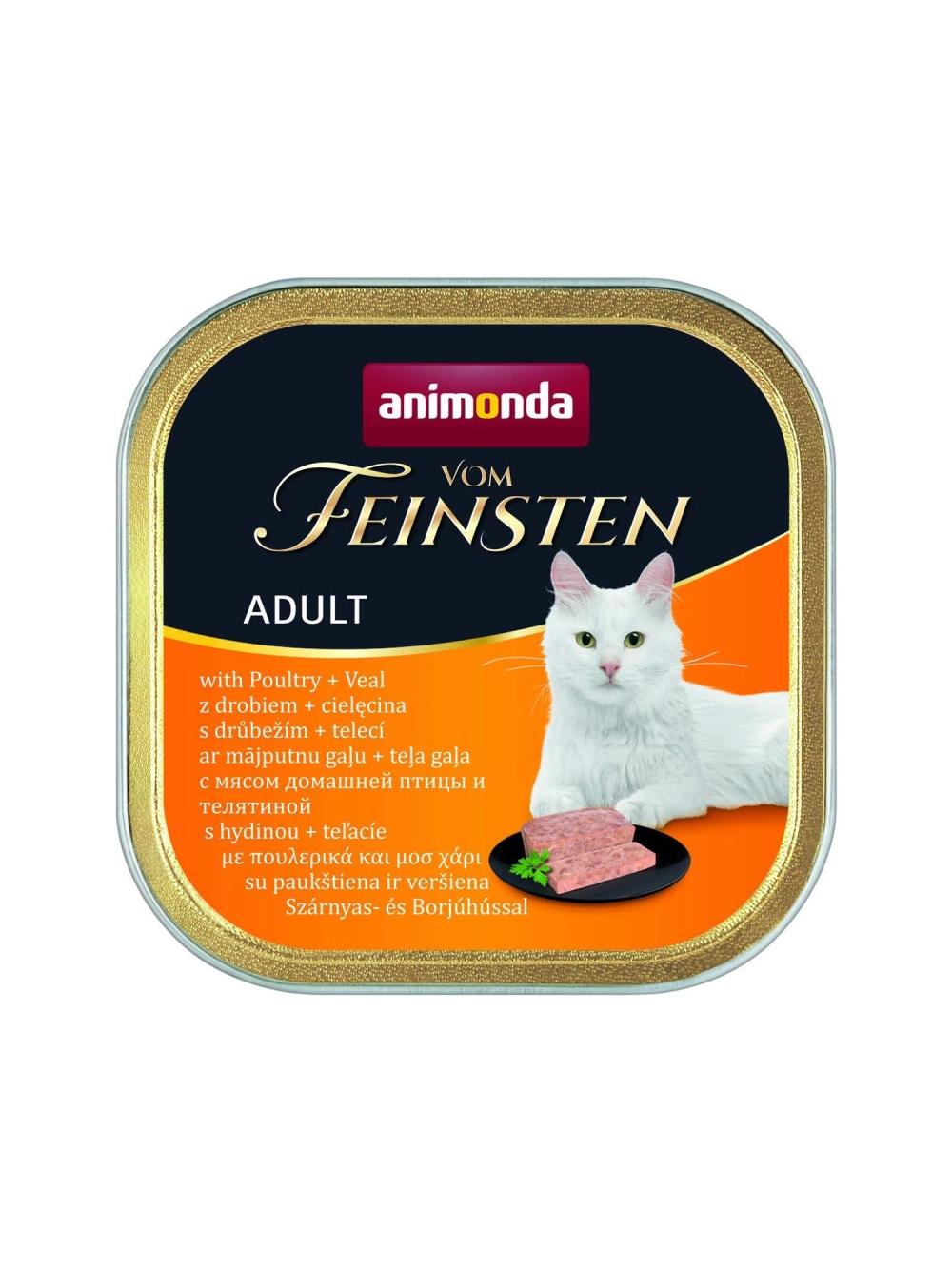 ANIMONDA Vom Feinsten Adult Cat smak: z drobiem i cielęciną 6 x 100g