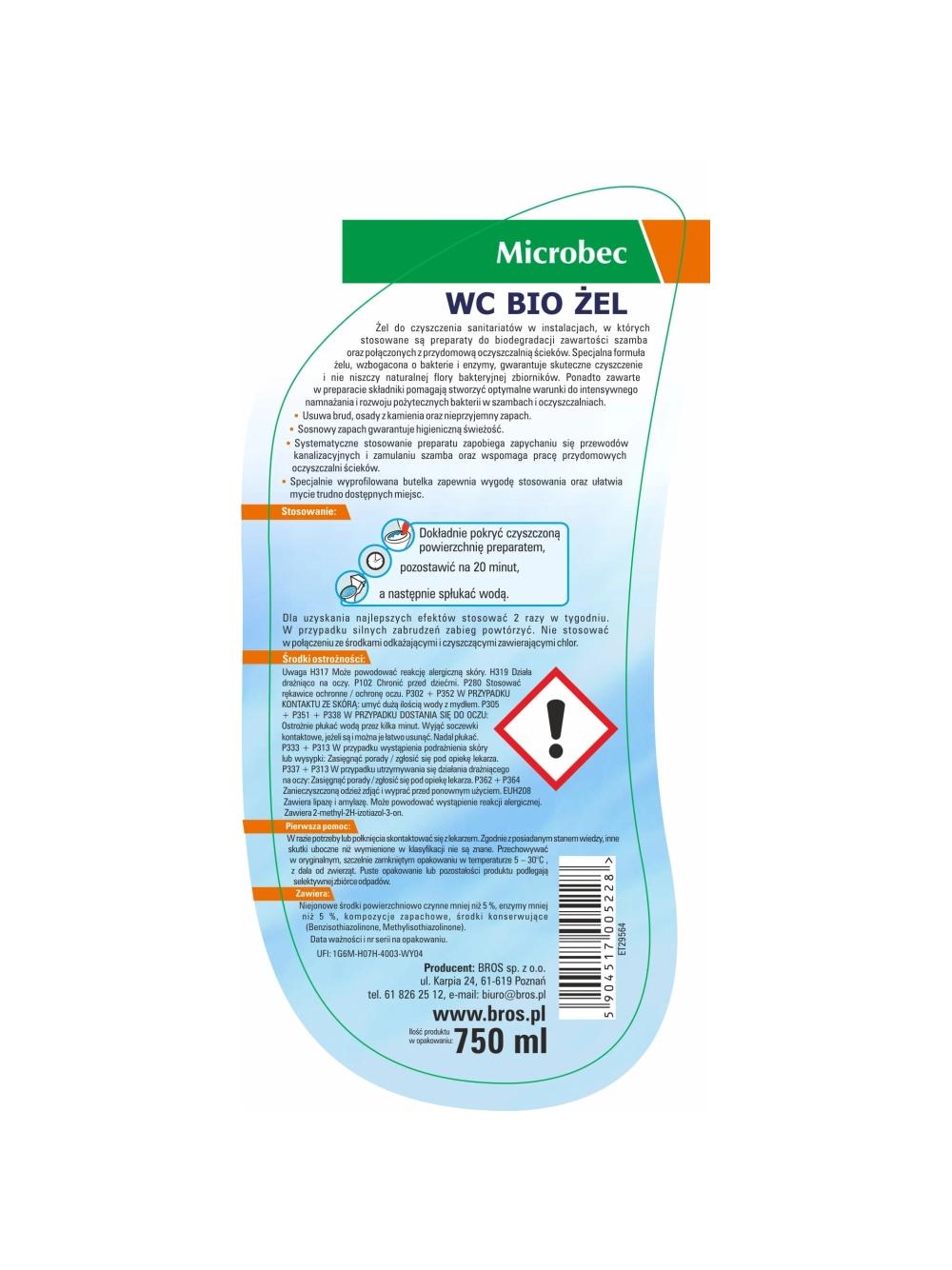 BROS Microbec WC Bio Żel 750 ml