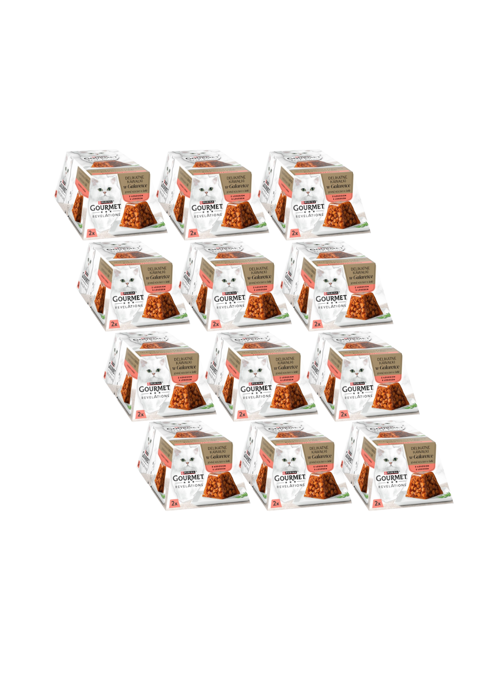 GOURMET Revelations Delikatne Kawałki w Galaretce z Łososiem 12x(2x57g)
