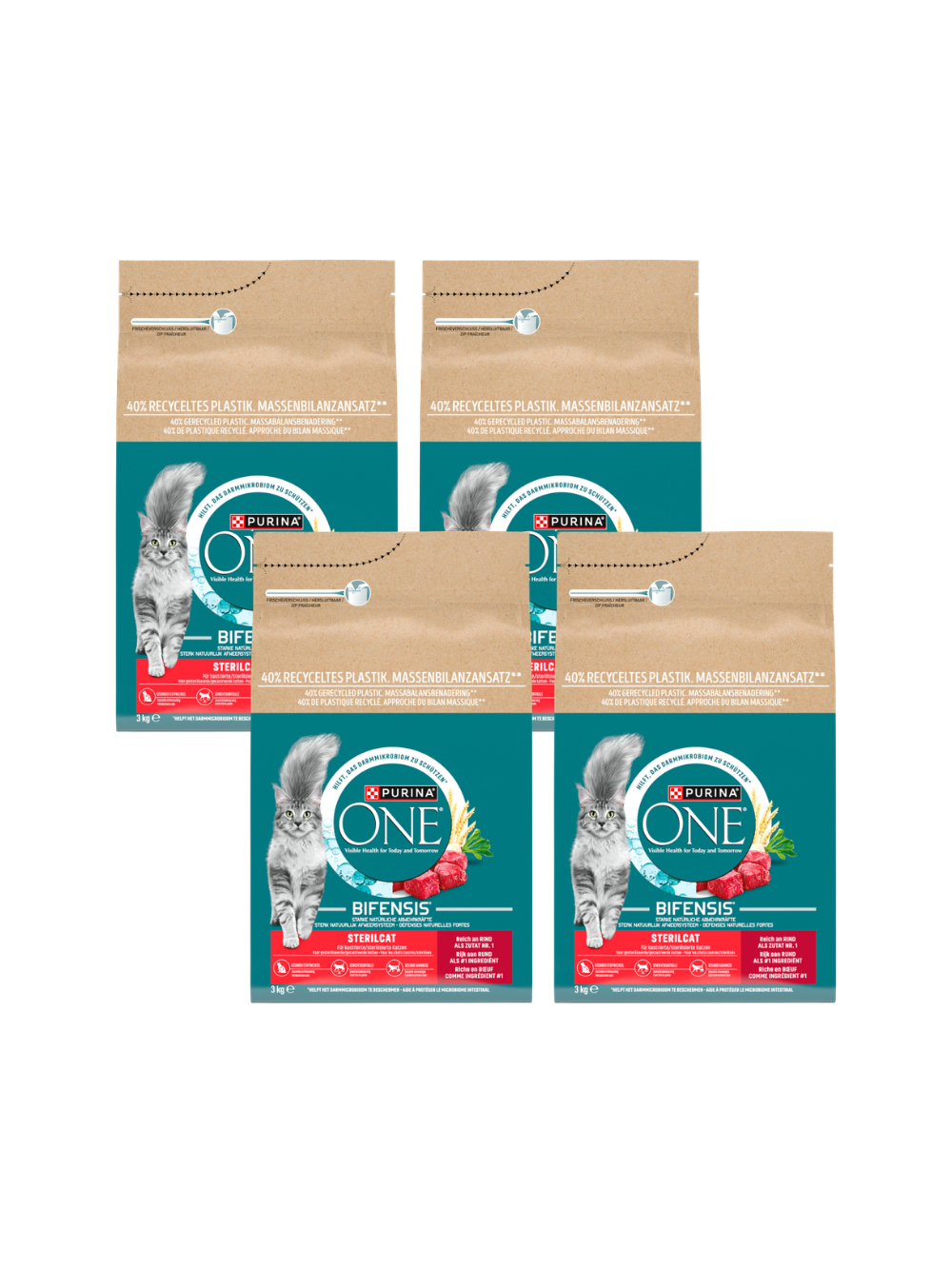 Purina One Cat Sterilcat Karma z wołowiną dla kota 4x3kg