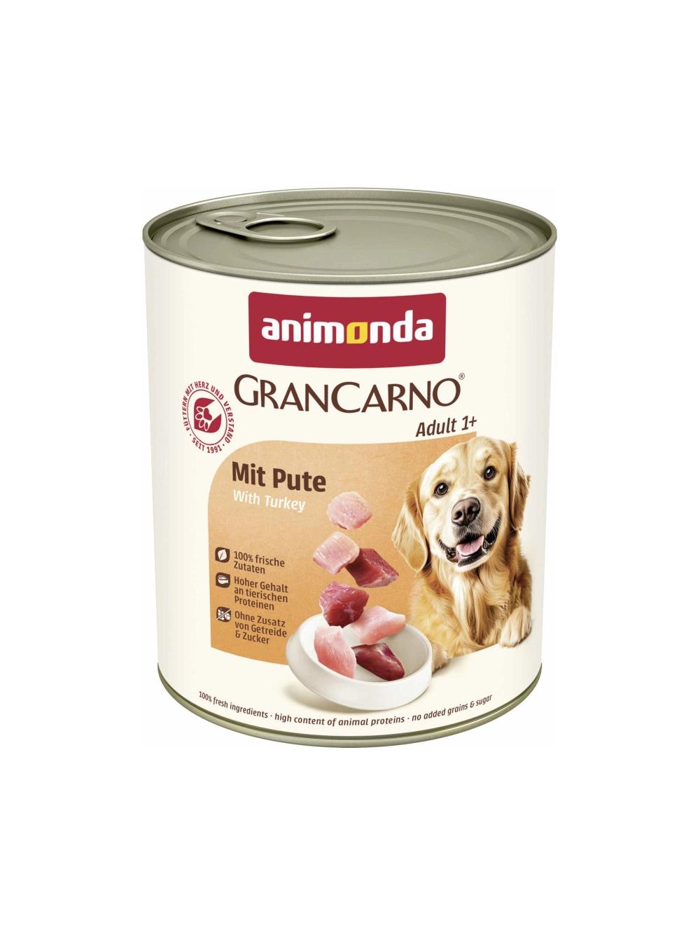 ANIMONDA GranCarno Adult Dog smak: Wieprzowina + Indyk 12x800g