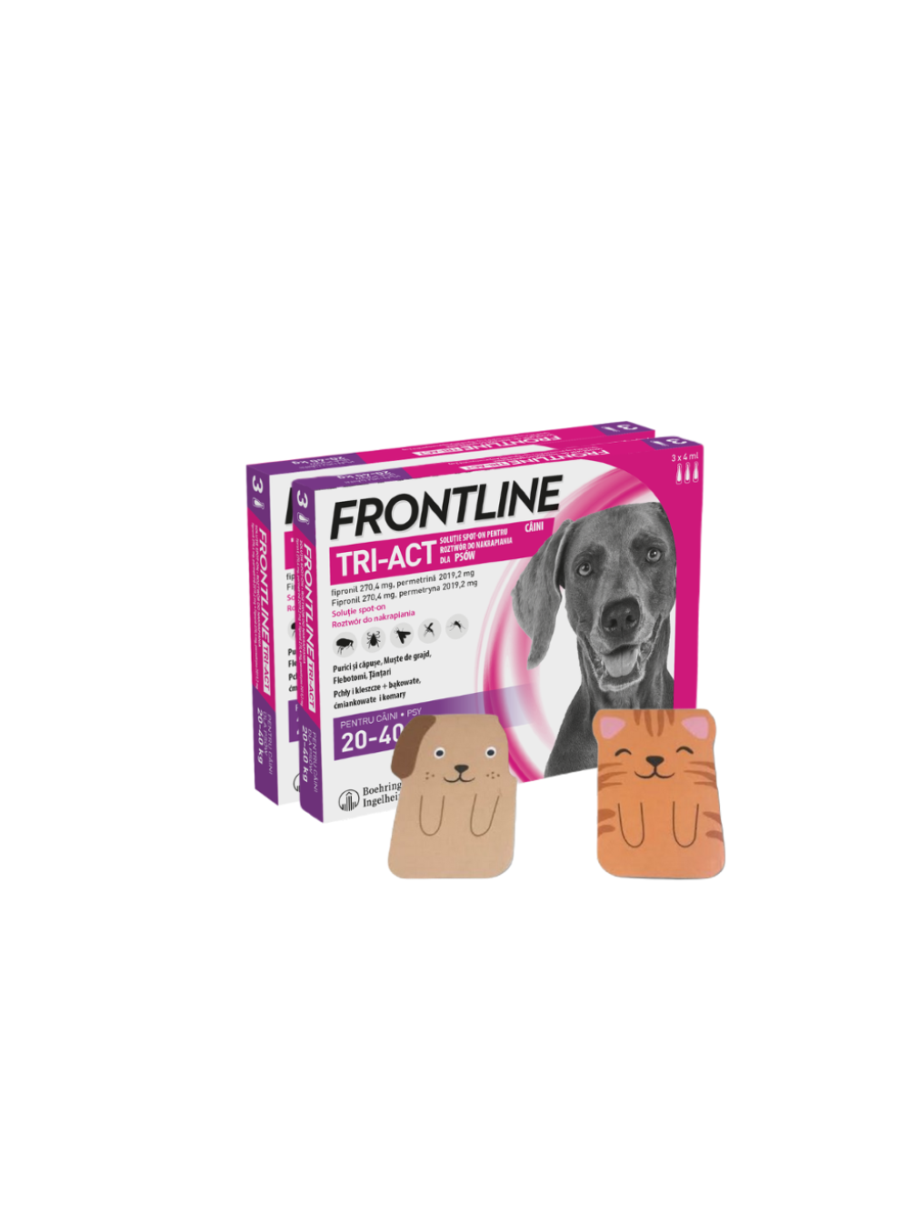 FRONTLINE Tri-Act L 20-40kg (pipeta 3 x 4ml) X2 + Zakładka magnetyczna GRATIS!