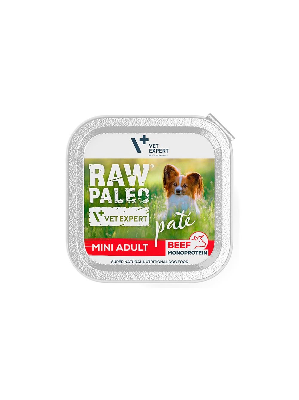 Vetexpert Raw Paleo Pate Mini Adult Beef 150g - wołowina tacka