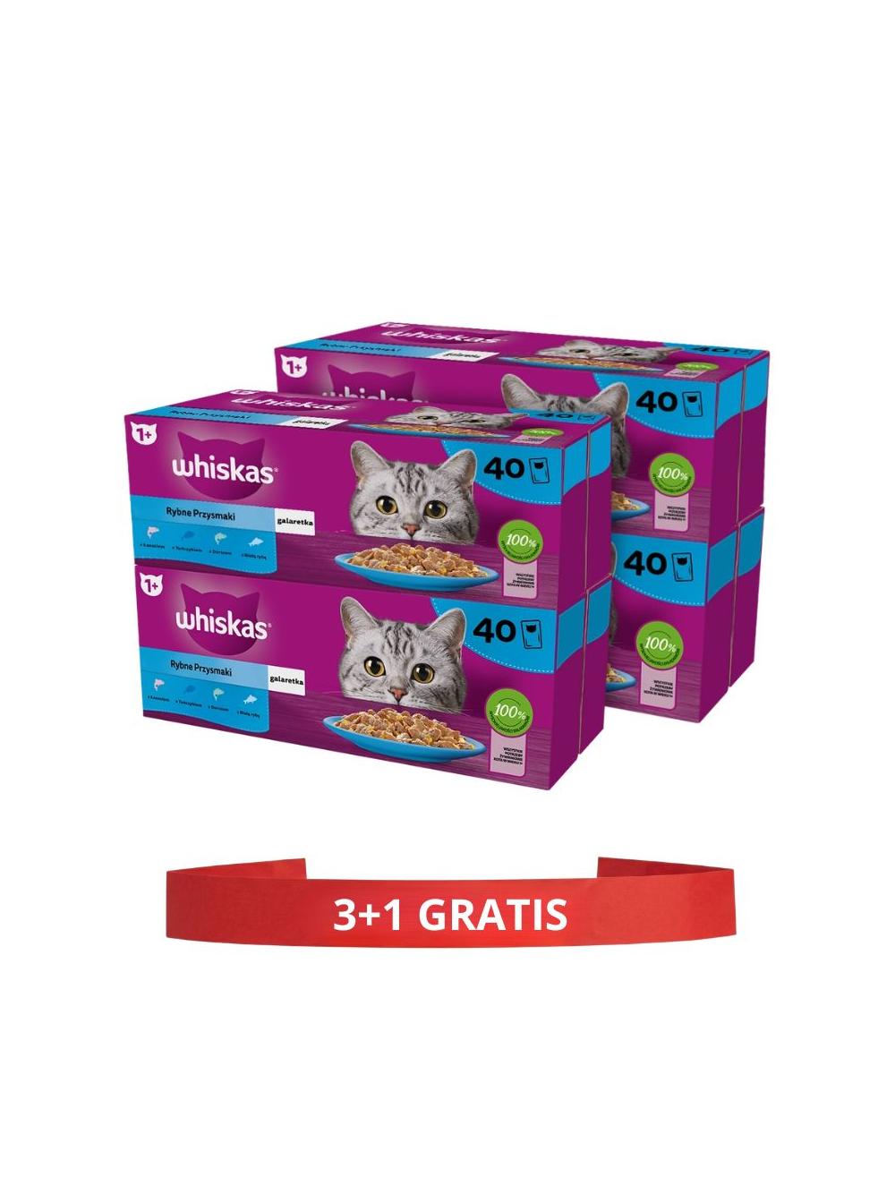 WHISKAS mokra karma dla kota rybne smaki w galaretce 160x85g