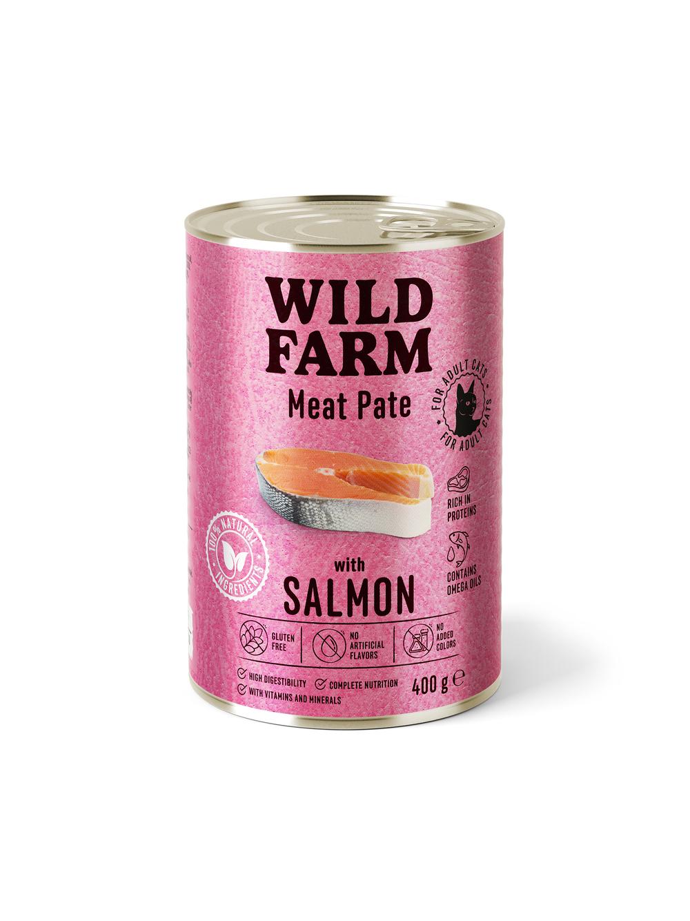 WILD FARM Pate with Salmon 400g - bezglutenowa karma dla kota