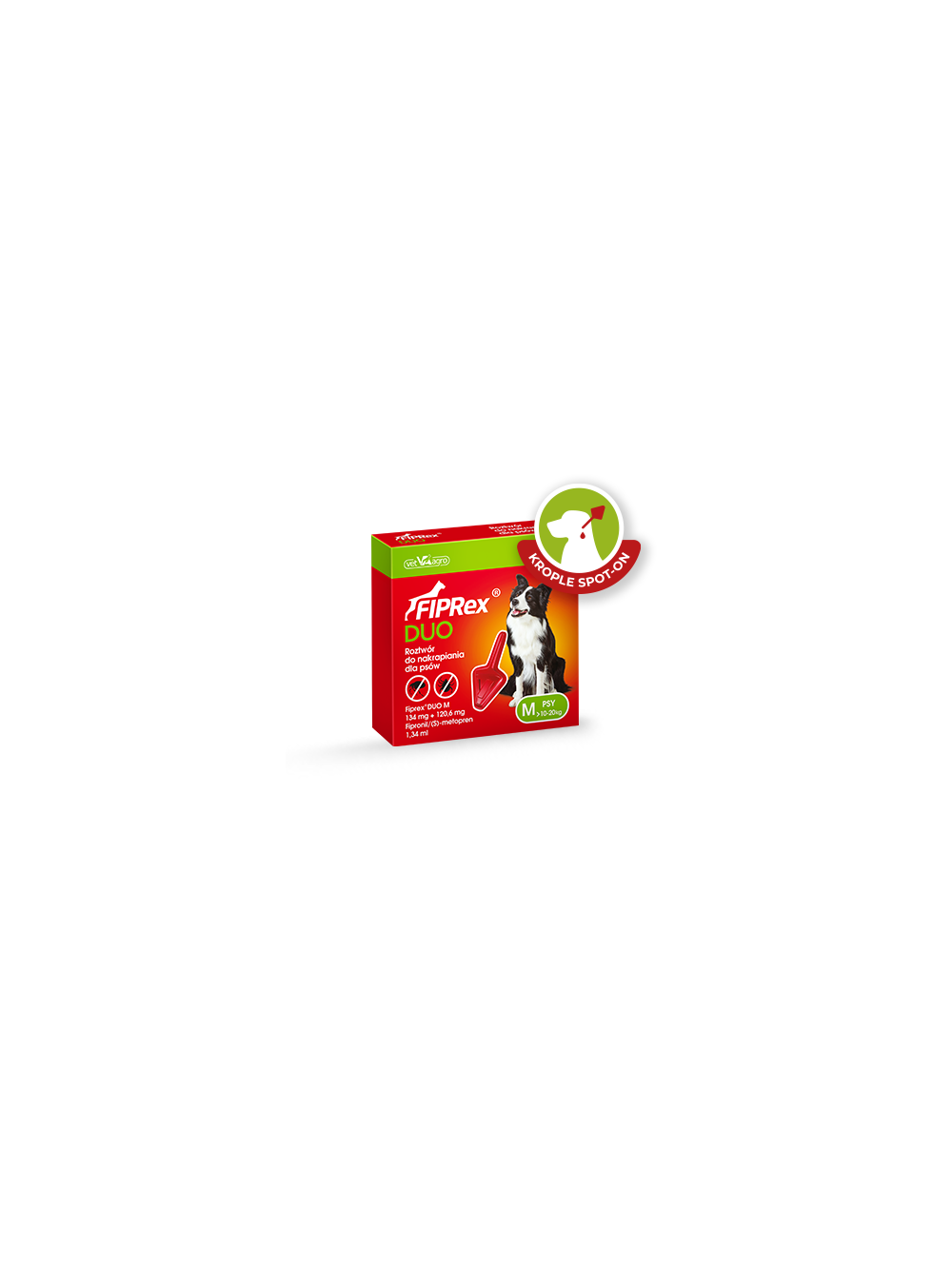 FIPREX DUO M 134 mg + 120,6 mg roztwór do nakrapiania dla psów