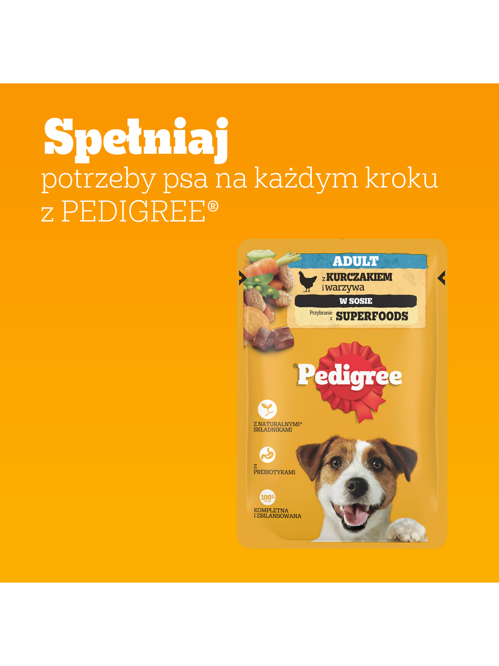 PEDIGREE Adult saszetka 100g - mokra karma dla psów z kurczakiem i warzywami w sosie