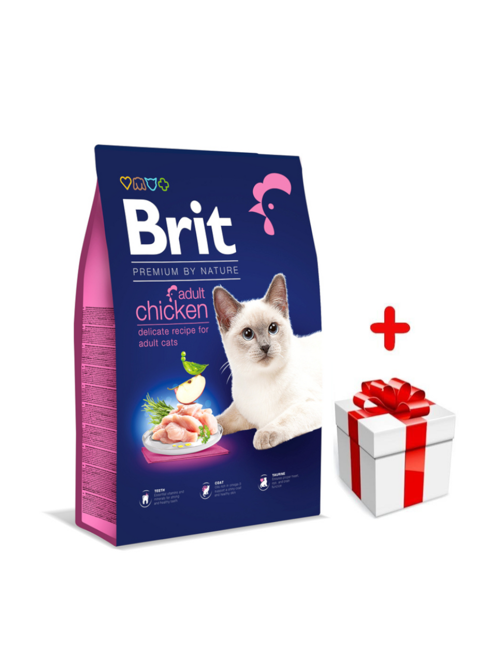 BRIT Premium By Nature Adult Cat Chicken 8kg + niespodzianka dla kota GRATIS!