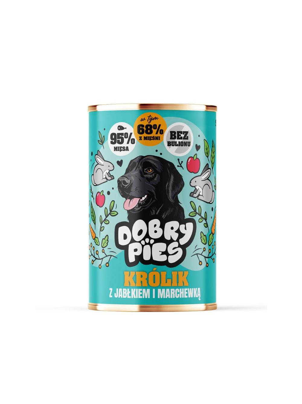 Dobry Pies Królik z jabłkiem i marchewką 400g