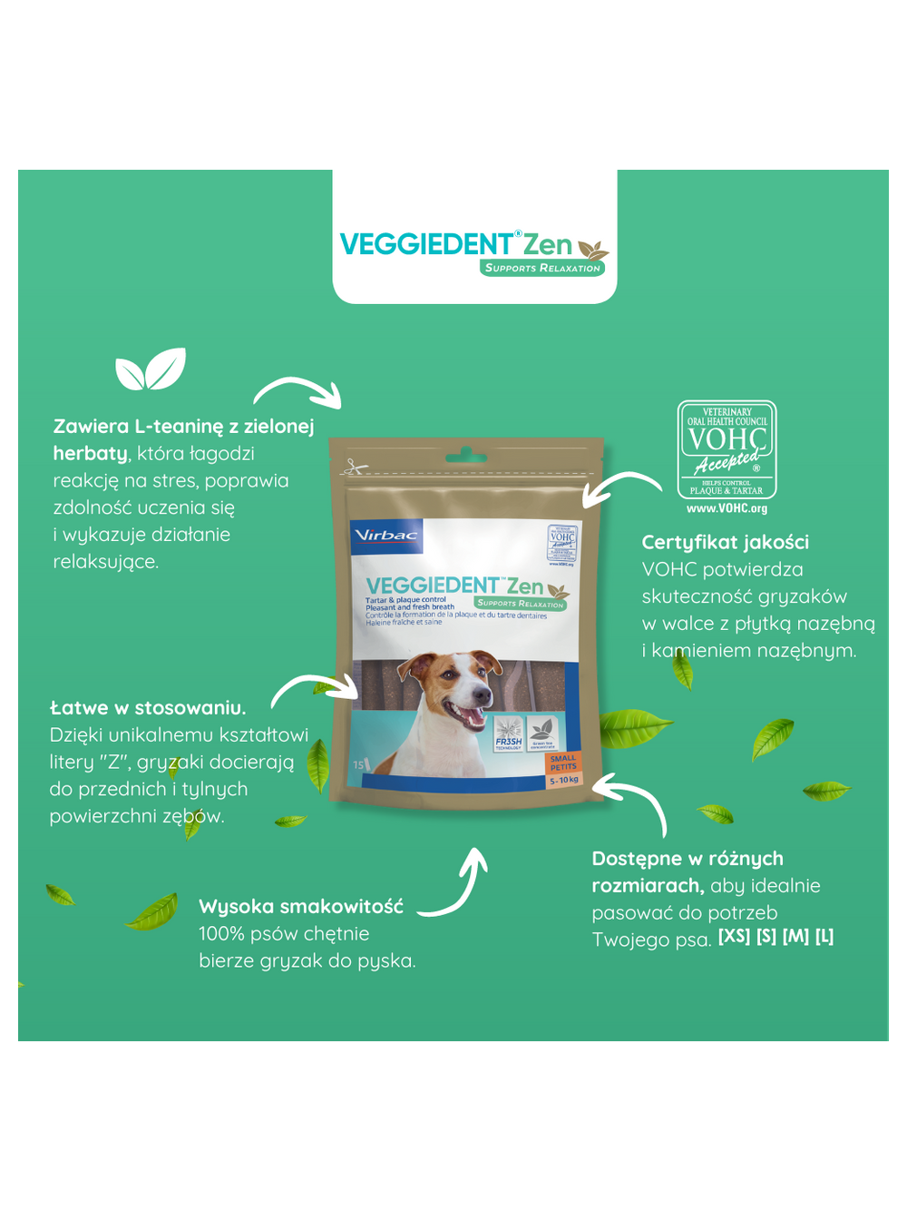 Virbac Veggiedent Zen Fresh Gryzak XS (<5kg) 15sztuk