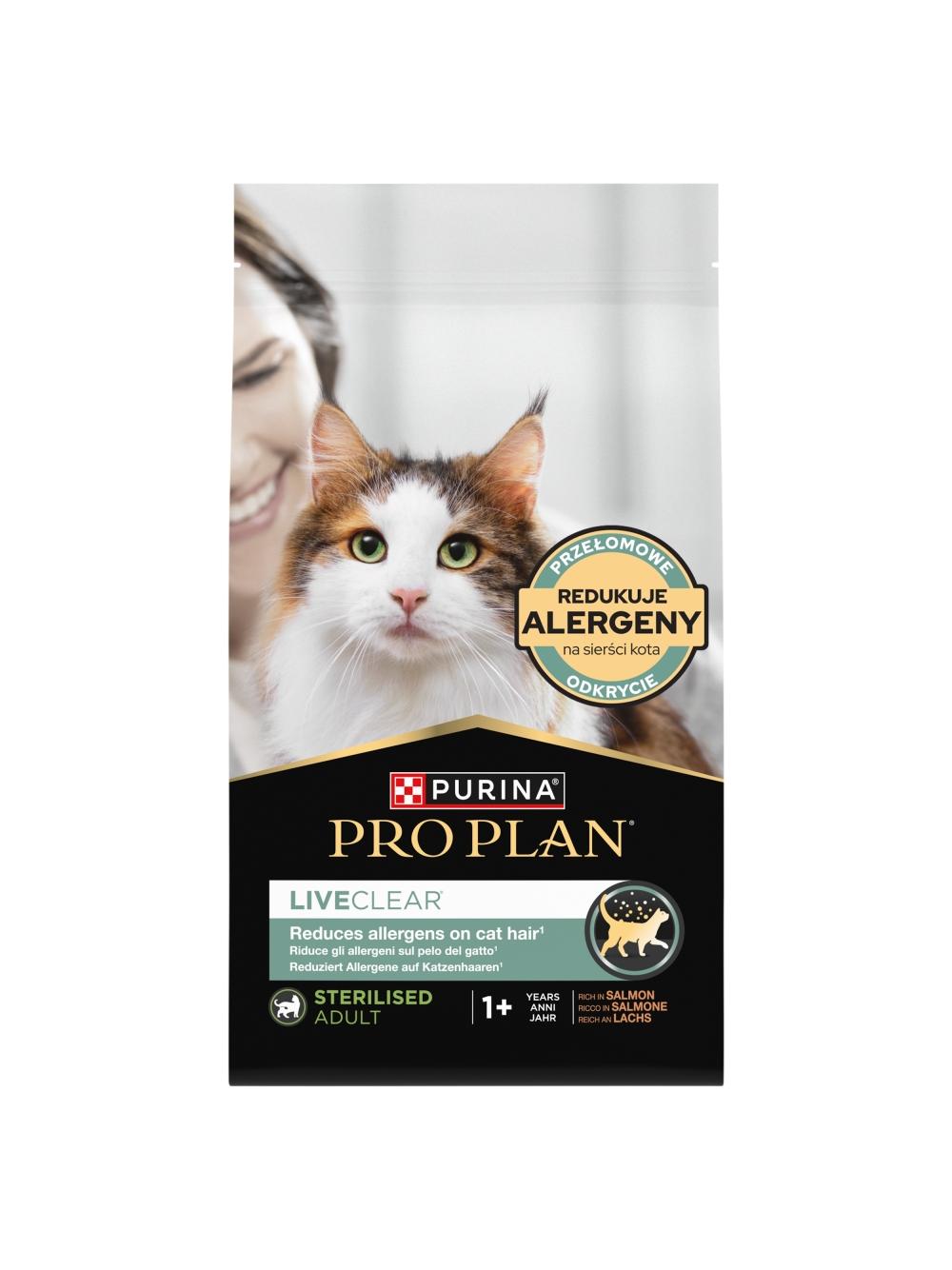 PRO PLAN LiveClear Karma dla dorosłych kotów po zabiegu sterylizacji bogata w łososia 1,4 kg