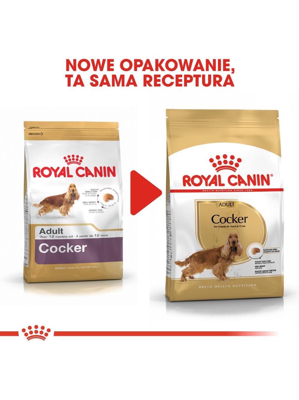 ROYAL CANIN Cocker Spaniel Adult 11,4kg karma sucha dla psów dorosłych rasy cocker spaniel/ opakoanie uszkodzone (7683)
