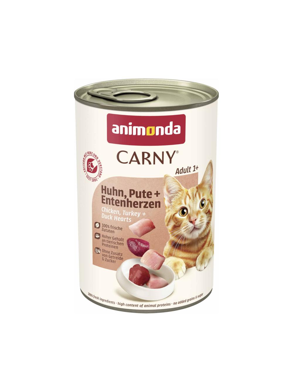 ANIMONDA Cat Carny Adult smak: kurczak, indyk i serca kaczki 400g