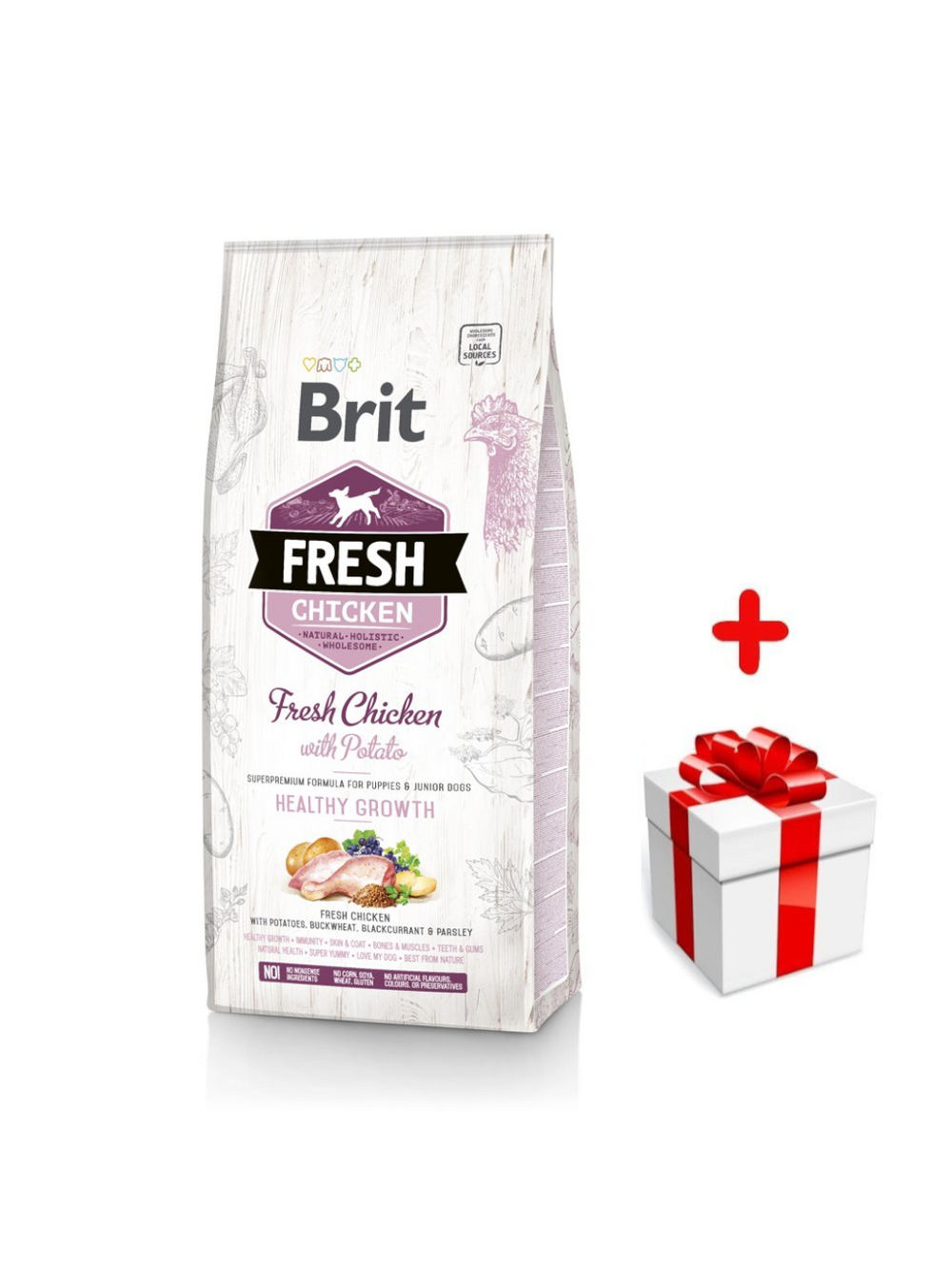 Brit Fresh Chicken & Potato Puppy Healthy Growth 12kg + niespodzianka dla psa GRATIS!