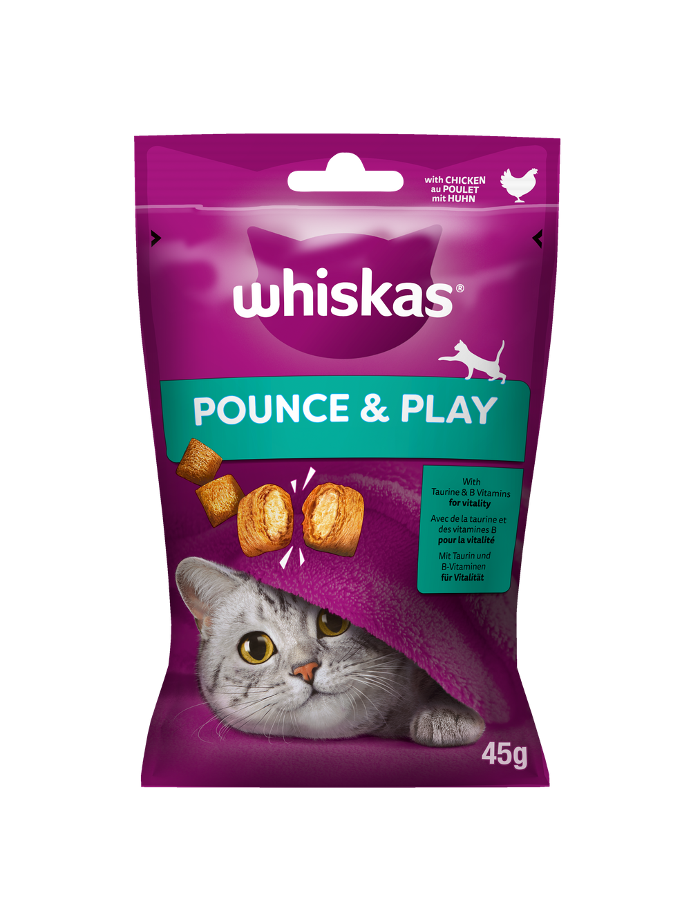WHISKAS Energia i Witalność 45g - przysmak dla kota, z kurczakiem