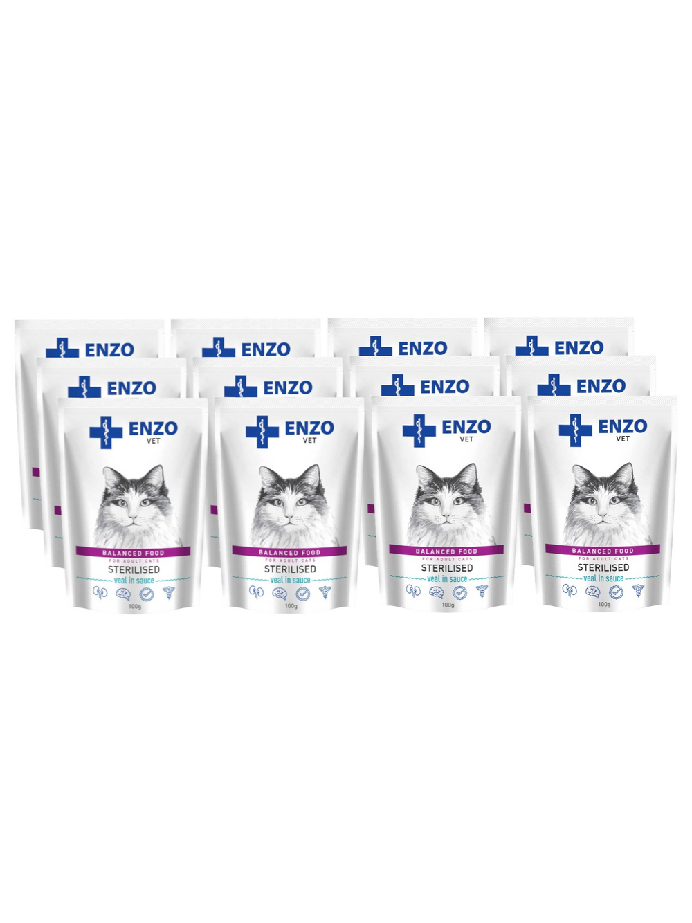 ENZO VET Sterilised  z cielęciną w sosie 12x100g