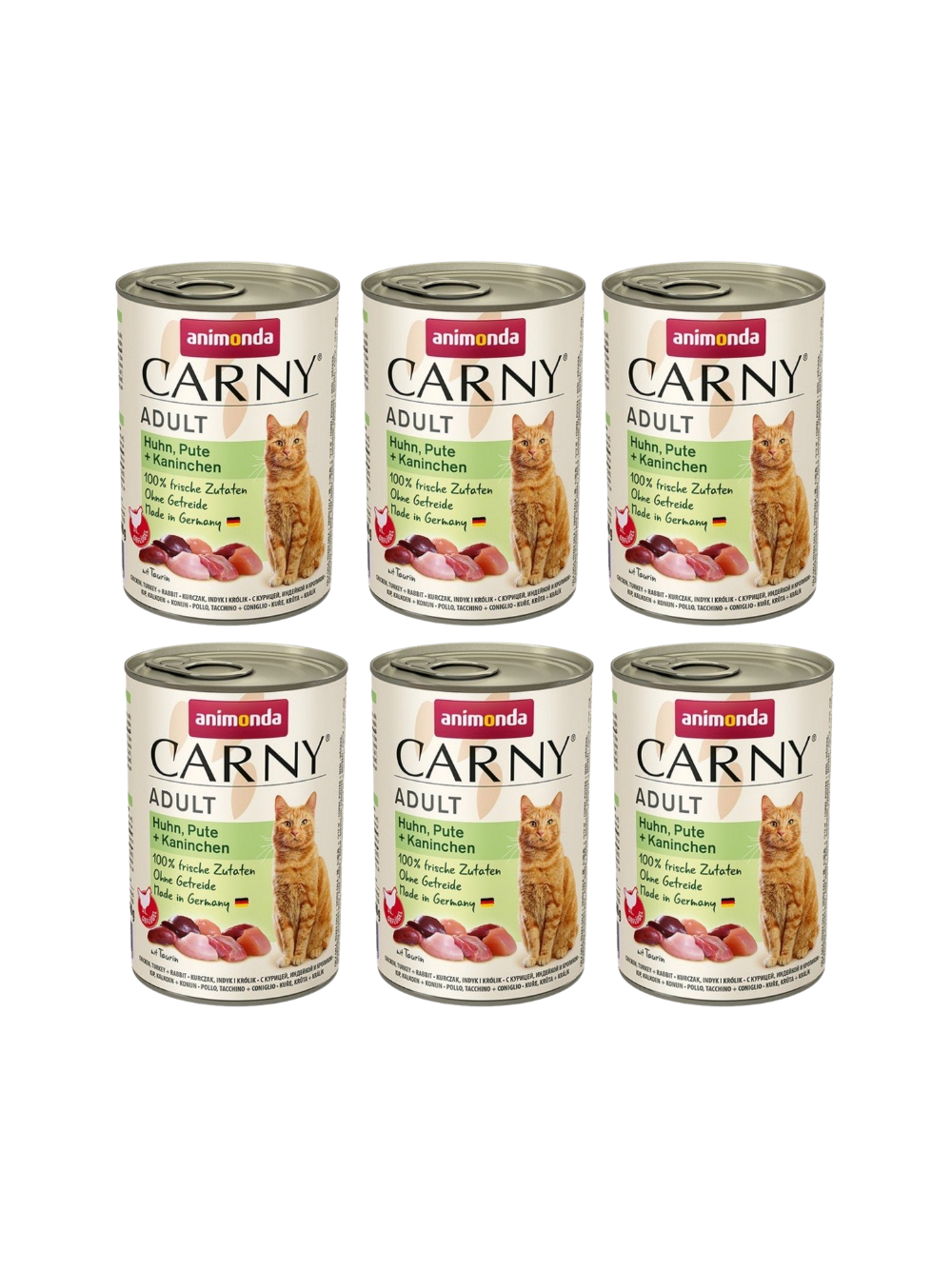 ANIMONDA Cat Carny Adult smak: kurczak, indyk, królik 6x400g