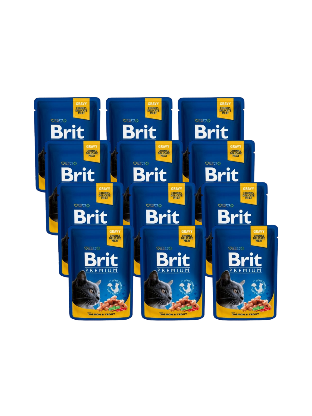 BRIT Cat ŁOSOŚ i PSTRĄG 12x100g