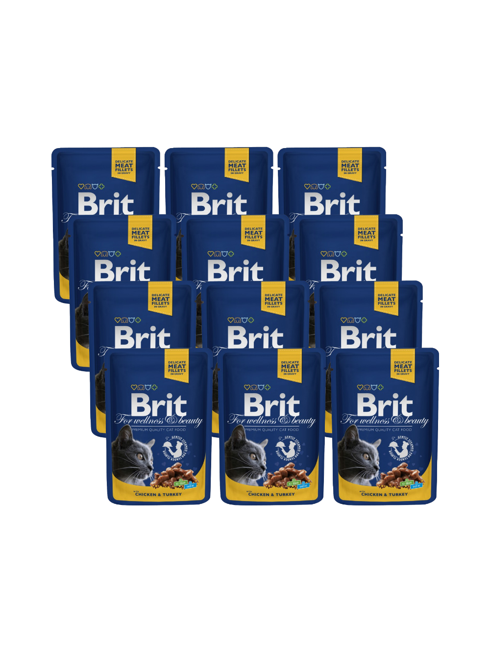 BRIT Cat KURCZAK i INDYK 12x100g