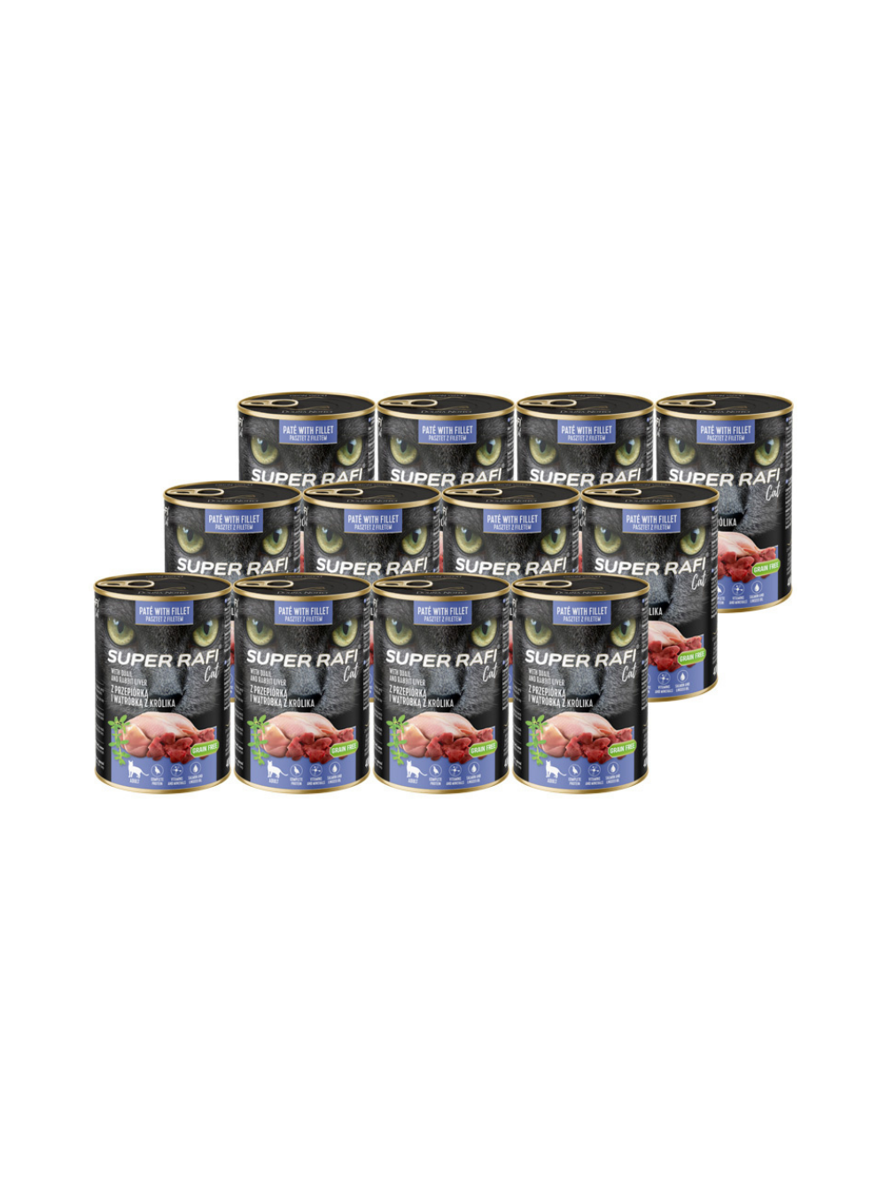 DOLINA NOTECI Super Rafi Cat P&F z przepiórką i wątróbką z królika 12x400g